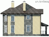 V-164-1P проект двухэтажного дома из пеноблоков размером 14 на 11  - вид справа