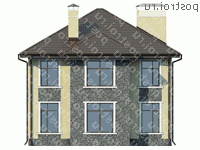 V-164-1P проект двухэтажного дома из пеноблоков размером 14 на 11  - вид сзади