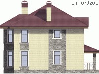 V-164-2P проект двухэтажного дома из пеноблоков размером 11 на 10  - вид справа