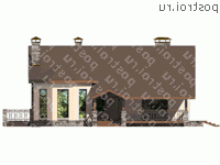 V-165-1P проект одноэтажного дома из пеноблоков размером 16 на 16  - вид спереди