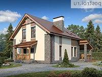 V-170-1P проект одноэтажного дома из пеноблоков с мансардой размером 11 на 10 