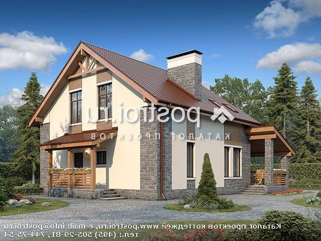 V-170-1P проект одноэтажного дома из пеноблоков с мансардой размером 11 на 10 