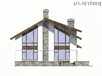 V-172-1K проект одноэтажного дома из кирпича с мансардой размером 11 на 10  - вид спереди