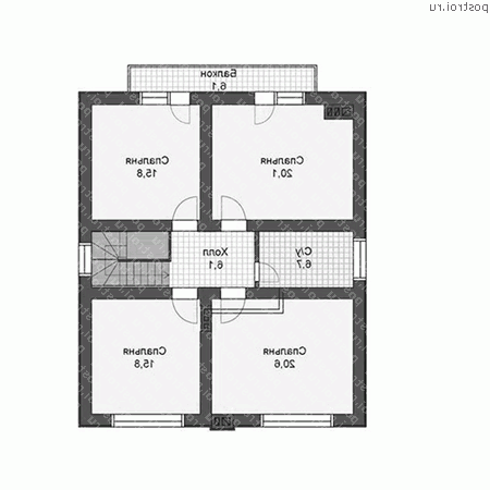 V-172-1K проект одноэтажного дома из кирпича с мансардой размером 11 на 10  - мансарда