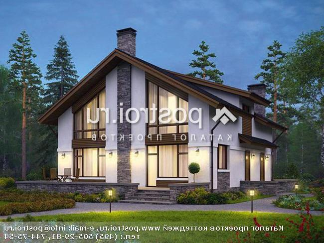 V-172-1K проект одноэтажного дома из кирпича с мансардой размером 11 на 10 