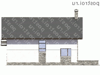 V-172-1K проект одноэтажного дома из кирпича с мансардой размером 11 на 10  - вид справа