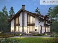 V-172-1P проект одноэтажного дома из пеноблоков с мансардой размером 11 на 10 