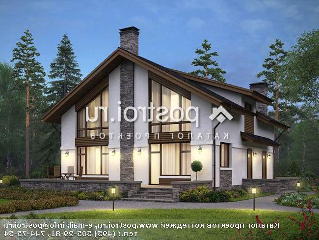 V-172-1P проект одноэтажного дома из пеноблоков с мансардой размером 11 на 10 