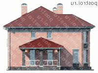 V-174-1K проект двухэтажного дома из кирпича размером 13 на 13 - вид справа