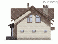 V-200-1P проект двухэтажного коттеджа из пенобетона с гаражом размером 14 на 11 - вид слева