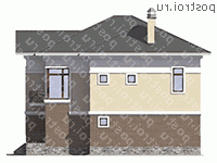 V-213-1K проект двухэтажного дома из кирпича размером 13 на 13  - вид слева