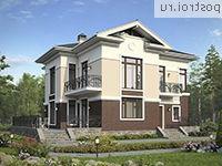 V-213-1K проект двухэтажного дома из кирпича размером 13 на 13 