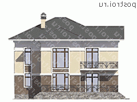 V-213-1K проект двухэтажного дома из кирпича размером 13 на 13  - вид справа