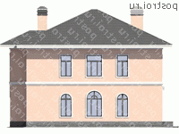 V-216-1P проект двухэтажного дома из пенобетона размером 12 на 14  - вид справа