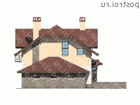 V-218-1P проект двухэтажного дома из пенобетона с подвалом и гаражом размером 13 на 14  - вид справа