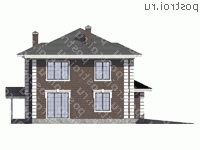 V-231-1P проект двухэтажного дома из газобетона с гаражом размером 11 на 19  - вид слева