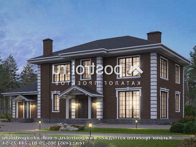 V-231-1P проект двухэтажного дома из газобетона с гаражом размером 11 на 19 