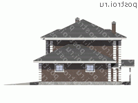 V-231-1P проект двухэтажного дома из газобетона с гаражом размером 11 на 19  - вид справа