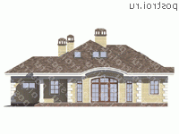 V-245-1P проект одноэтажного дома из газобетона с мансардой и гаражом размером 18 на 16 - вид слева