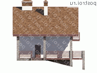 V-247-1P проект двухэтажного дома из газобетона с цоколем и мансардой размером 10 на 9 - вид спереди V-247-1P проект двухэтажного дома из газобетона с цоколем и мансардой размером 10 на 9 - вид спереди