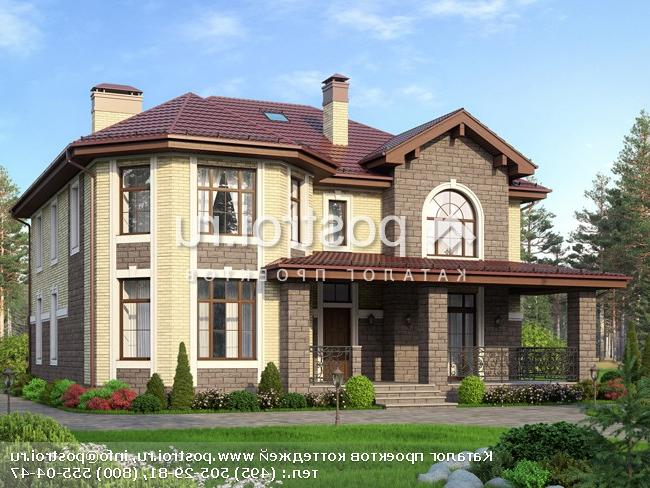 V-267-1P проект двухэтажного дома из пеноблоков с мансардой размером 14 на 13 