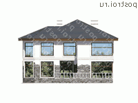 V-269-1P проект двухэтажного дома из пеноблоков размером 13 на 15  - вид слева