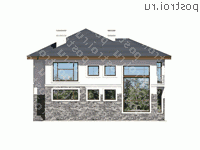 V-269-1P проект двухэтажного дома из пеноблоков размером 13 на 15  - вид справа