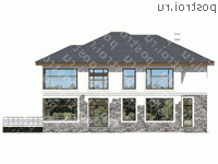 V-269-1P проект двухэтажного дома из пеноблоков размером 13 на 15  - вид сзади