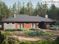 V-279-1K проект одноэтажного дома из кирпича с гаражом размером 24 на 16 