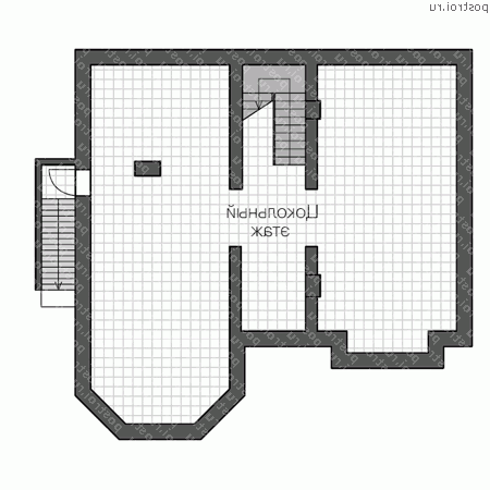 V-392-1P проект трехэтажного дома из газобетона с цоколем и мансардой размером 13 на 13  - цоколь