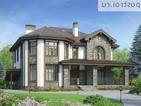 V-392-1P проект трехэтажного дома из газобетона с цоколем и мансардой размером 13 на 13 