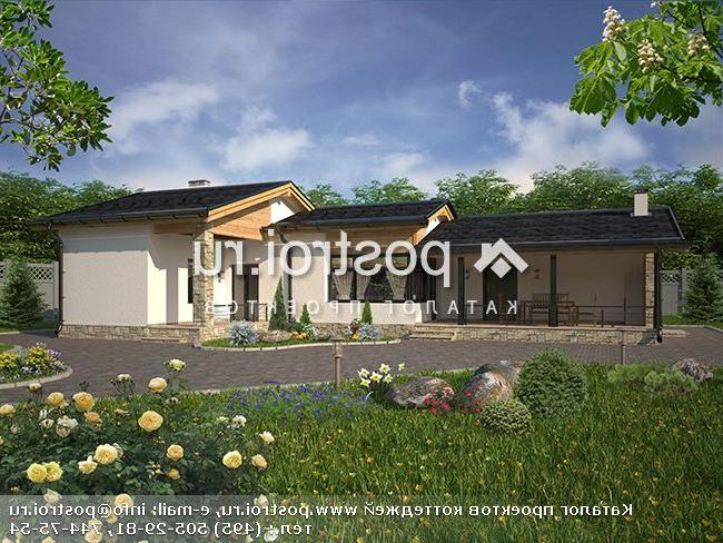 W-082-1P проект одноэтажной бани из пеноблока размером 10 на 16 