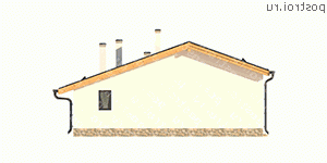 W-082-1P проект одноэтажной бани из пеноблока размером 10 на 16  - вид справа