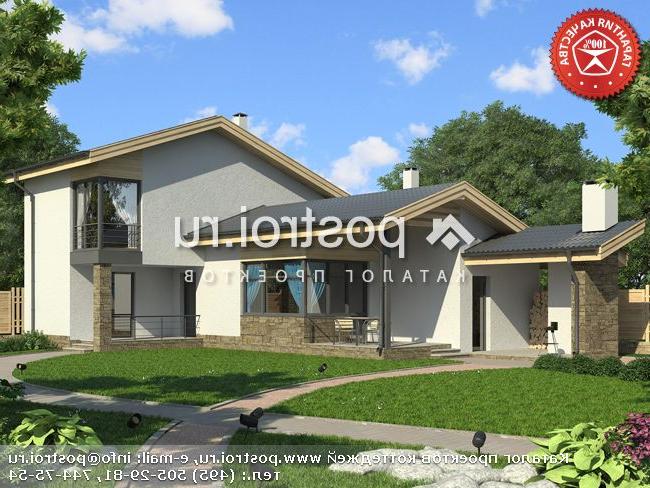 W-116-1P проект двухэтажного коттеджа из пенобетона размером 10 на 16 