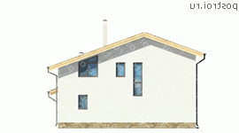 W-116-1P проект двухэтажного коттеджа из пенобетона размером 10 на 16  - вид справа