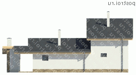 W-116-1P проект двухэтажного коттеджа из пенобетона размером 10 на 16  - вид сзади