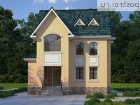 W-130-1K проект двухэтажного коттеджа из кирпича размером 11 на 11 