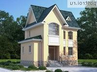 W-130-1K проект двухэтажного коттеджа из кирпича размером 11 на 11 