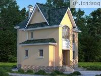 W-130-1K проект двухэтажного коттеджа из кирпича размером 11 на 11 