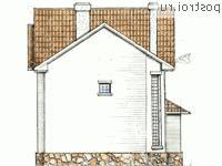 W-130-1K проект двухэтажного коттеджа из кирпича размером 11 на 11  - вид сзади