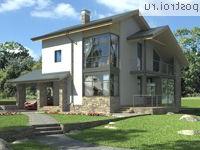 W-145-1P проект двухэтажного дома из газобетона с гаражом размером 10 на 13 