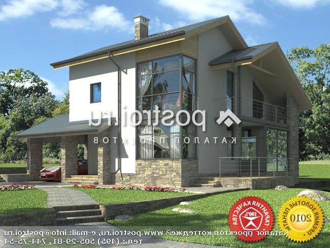 W-145-1P проект двухэтажного дома из газобетона с гаражом размером 10 на 13 