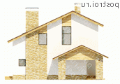 W-145-1P проект двухэтажного дома из газобетона с гаражом размером 10 на 13  - вид справа