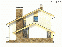 W-169-1P проект двухэтажного дома из пеноблоков размером 11 на 15  - вид справа