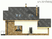 W-169-1P проект двухэтажного дома из пеноблоков размером 11 на 15  - вид сзади