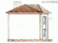 W-172-1K проект двухэтажного дома из кирпича размером 10 на 13  - вид справа