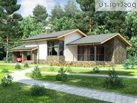 W-172-1P проект одноэтажного дома из газобетона с мансардой и гаражом размером 12 на 19 