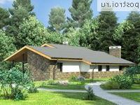 W-172-1P проект одноэтажного дома из газобетона с мансардой и гаражом размером 12 на 19 