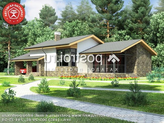 W-172-1P проект одноэтажного дома из газобетона с мансардой и гаражом размером 12 на 19 