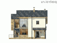 W-179-1P проект двухэтажного дома из газобетона размером 15 на 12  - вид спереди